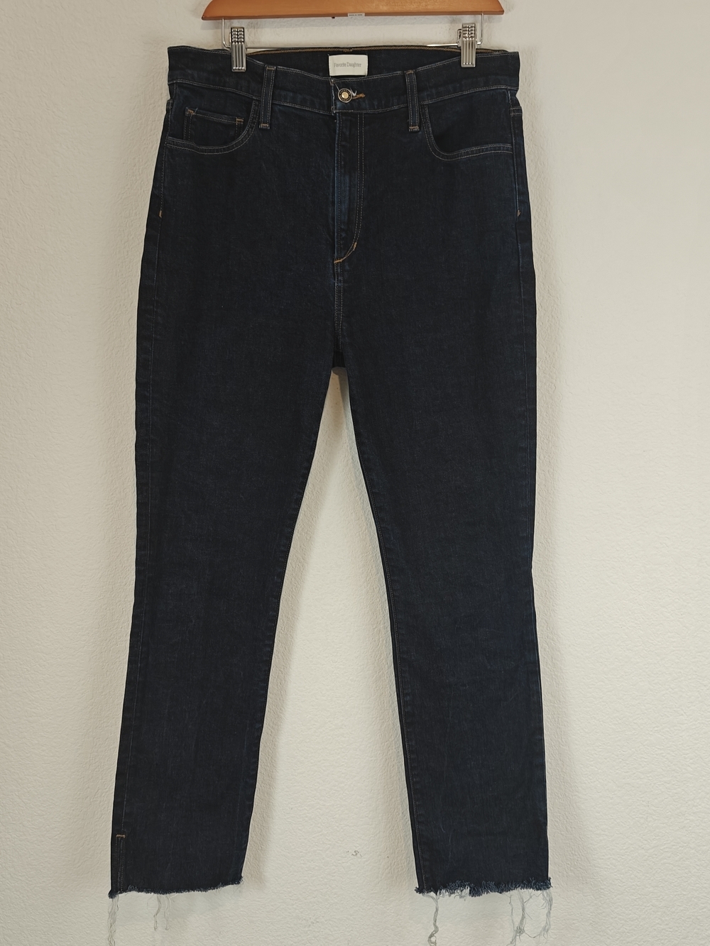 Favorite Daughter Valentina Super High Rise Cigarette Jeans Jasper Frayed Sz 31